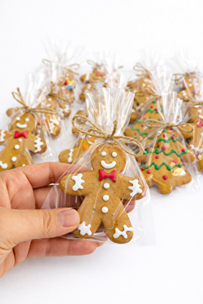 İLGİN HOME 15 Adet Kurabiye Adam Gingerbread Zencefilli Kurabiye Yılbaşı Kurabiyesi