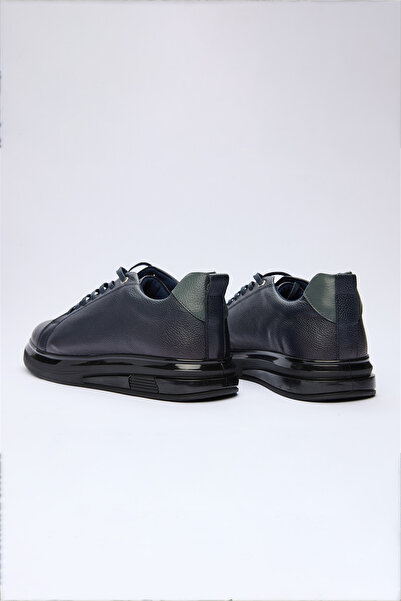 İmza Pantofi din piele 100% cu șireturi, albastru marin 1033260153