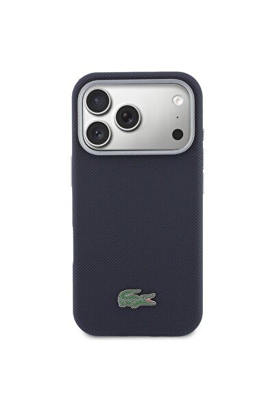 Lacoste Husă Semi Wrap Petit Pique MagSafe iPhone 17 Pro Max Albastru Marin