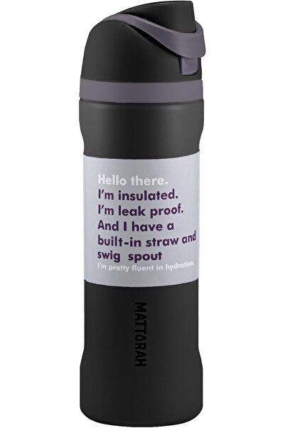 Mattarah Vacuum Insulated Stainless Steel Water Bottle with Straw and Swivel ...