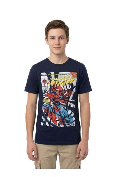 Marvel Men’s Spider-Man Oversized Drop Shoulder Graphic T-Shirt