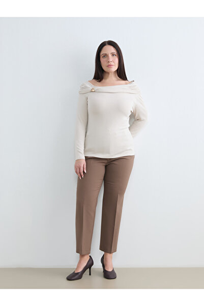 LC Waikiki Nevavm Plus Size with a Difference Belted Carrot Cut Women's Pants