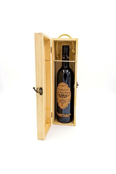 velve Pachet premium vin rosu "Pentru cel mai bun Bunic” in cutie din lemn gr...