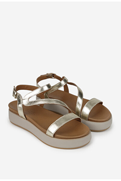 Dasha Women's golden Leather Sandals