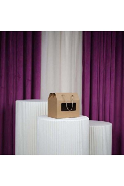 Gifts World Small Cardboard Boxes with Transparent Handle, Dozen