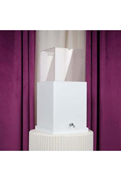 Gifts World White Wood and Acrylic Gift Box 50x24 cm - Luxury Transparent Dis...