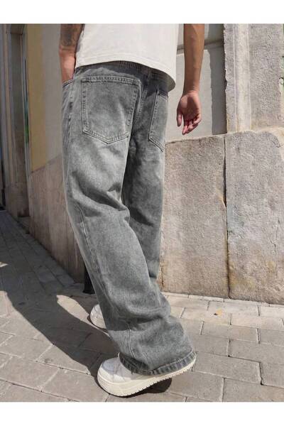 WKM Erkek Baggy yıkamalı Denim Jean Pantolon