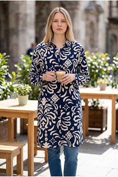 VETRE Women's Plus Size Long Viscose Shirt