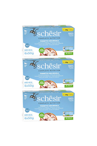 Schesir Hrană umedă pentru pisici M-Pack Ton și biban 18x50g
