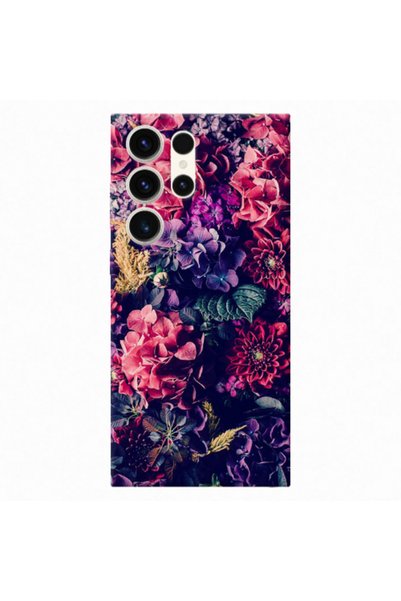 Other Samsung S23 Ultra Purple and pink flowers Transparent Silicone TPU Θήκη