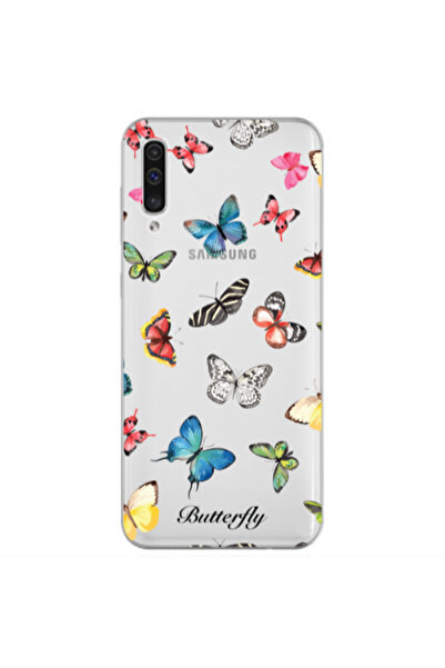 Other Samsung A70 Mixed Butterflys Transparent Silicone TPU Θήκη