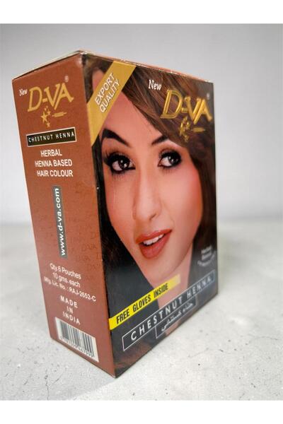 DVA D-VA Chestnut Henna Herbal Hair Colour, Ammonia Free, 6 Pouches x 10g, wi...