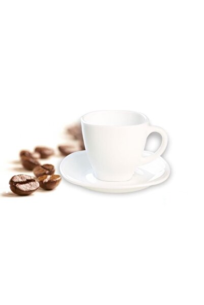 HERA Top Bottom Set of 6 coffee cups with 6 heat-resistant opal saucers, cup ...