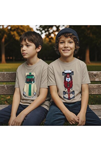 ZezeKids Taş 2'li Erkek Çocuk Pamuklu Baskılı T-shirt
