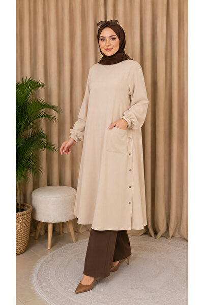 LY LEYO TEKSTİL Long Pocketed Summer Tunic 120cm