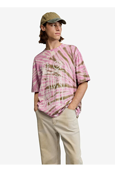 Desigual Çok Renkli Erkek Batik Desenli T-Shirt 26SMTK14 TS_TIE DYE ORANGE