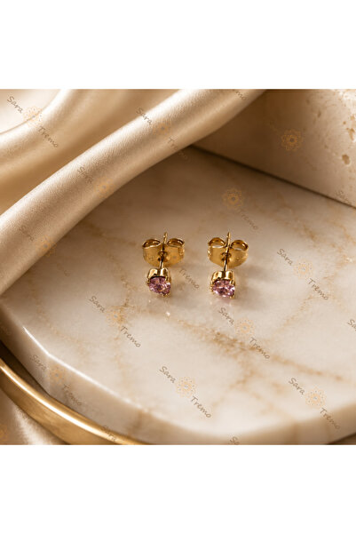 SaraTremo Delicate Pink Heart Earrings – 14K Plated Earrings