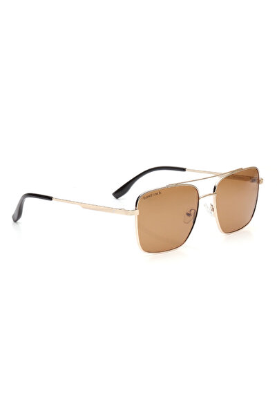 FASTRACK Polarized Sunglasses Gold Frame Brown Mirror Lens 56mm - M8037BR2PV