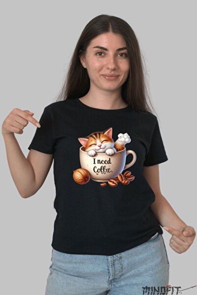 GILDAN I Need Coffee Cat T-Shirt