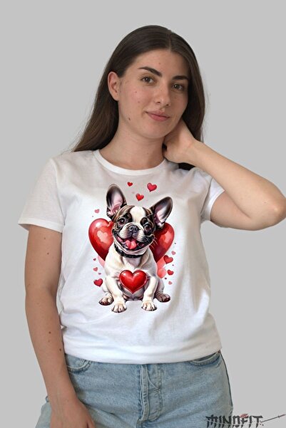 GILDAN Tricou Cu Catel Simpatic Si Inimi
