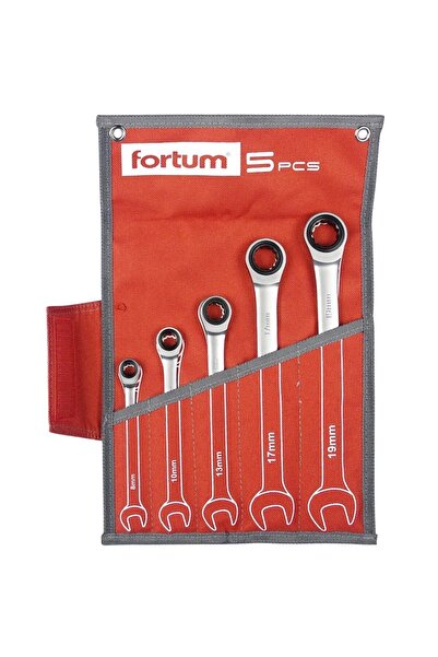 Extol Set de chei combinate cu clichet, Extol, 8-19 mm, CrV/S2, 5 piese, 4720102
