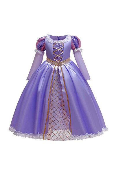 SOLLUXE Rochie Printesa Rapunzel pentru Fete, Costum Joc de Rol, Serbari si P...