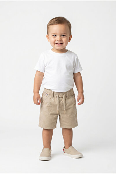ruff Solid Boys Cotton Bermuda, Brown, 24 Months