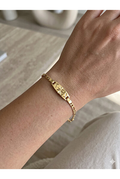 BİJU YILMAZ 26Cmblk12- cm Children's Steel Bracelet with Flower Figure
