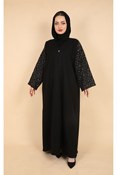 Stylish Fashion Stylish Fashion Wrap Abaya in Black Color with Embroidery on ...