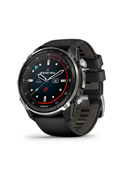 Garmin Descent Mk3i – 51 mm - Gümüş ve Siyah PVD Kaplamalı Titanyum, Siyah/Ça...