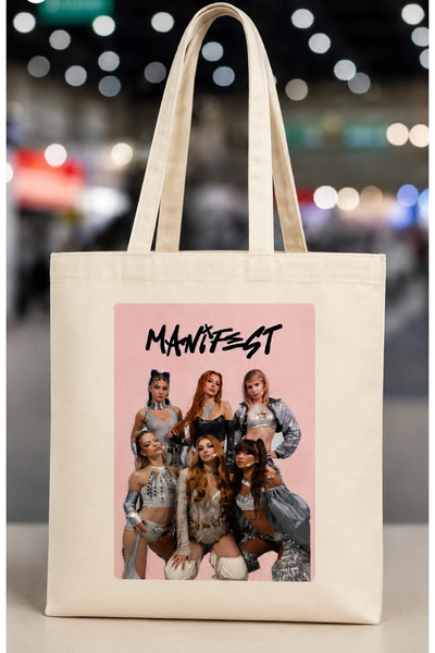 MANİFEST Baskılı Bez Çanta – Doğal Pamuk Kumaş Günlük Kullanım Omuz Çantası