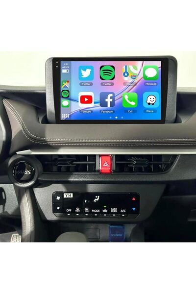 Carplayer شاشة أندرويد لتويوتا ياريس موديل 2023-2026، 6 جيجابايت رام، 128 جيج...