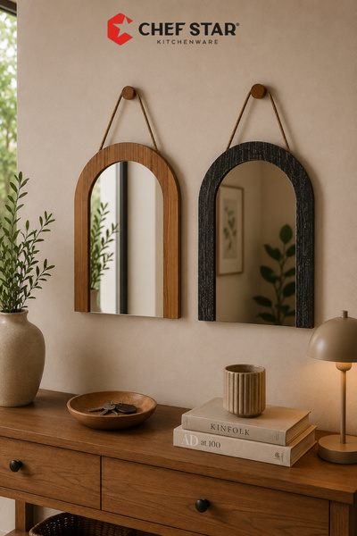 Chefstar 25X30 CM DEKORATİF KEMER MODEL DUVAR AYNASI ASMALI MAKYAJ AYNASI