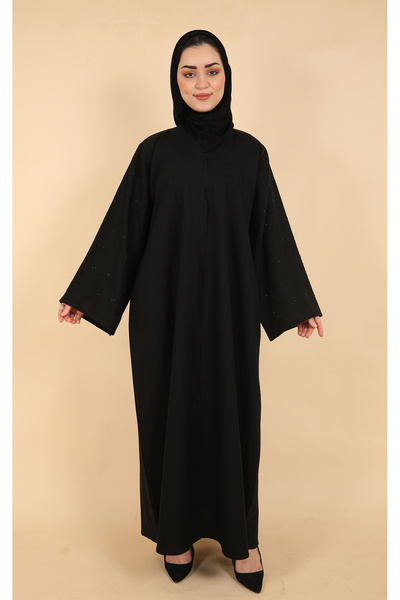 Stylish Fashion Stylish Fashion Soft Abaya with Buttons with Striped Fabric o...
