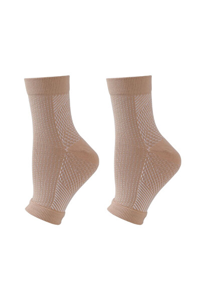 Choice19 S/M Beige white 1Pair Neuropathy Socks for Men Women, Soothe Compres...