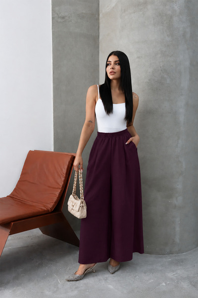 Hatun Atila Pantalone sa suknjom od filamenta 8826 šljiva