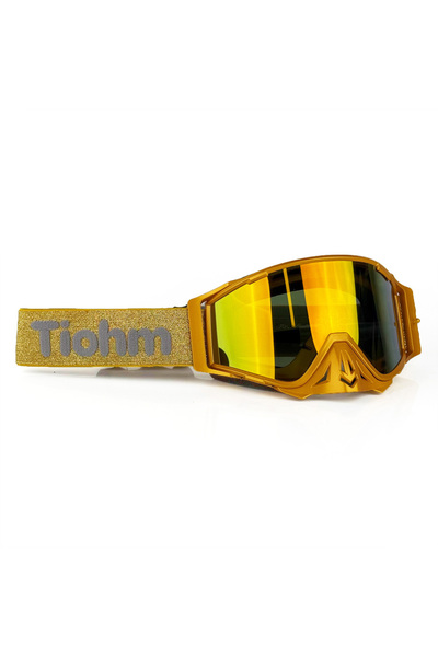 Choice Golden-Red 1 Pcs Multi-Color PC Nose-Protected Moto Goggles - UV400 Sc...