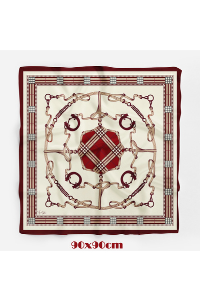 tuaipek Bordoberry Pattern 90X90Cm Scarf/Foulard