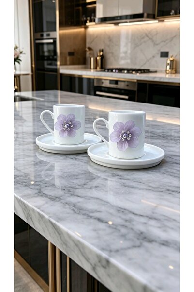 KirLiNova Lilac Flower 2-Piece Porcelain Cup Set