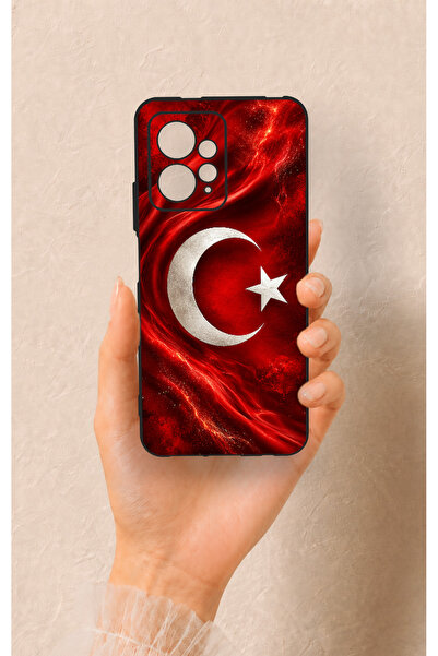 Vip Case Redmi Note 12 4G Uyumlu Türk Bayrağı Desenli Silikon Kılıf