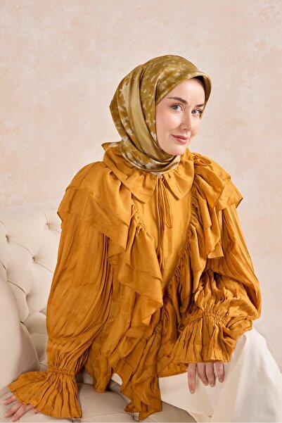 Silk Home Twill Silk Bloom Scarf Yellow 90X90