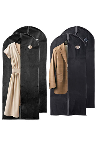Orion Set de 4 huse negre pentru haine 60x135/150 cm