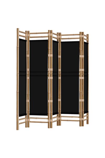 vidaxl Separator de cameră pliabil cu 5 panouri 200 cm bambus și pânză