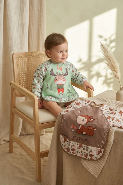 Babydonat Bambino Waterproof Long Sleeve Stain-Resistant Baby Food Bib Set of...