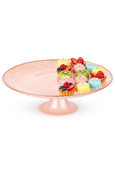 Orion Suport tort din sticlă roz 28 cm