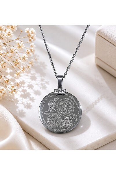 Archhazel Jewelery Armor Prayer Necklace – Silver Color Steel Necklace
