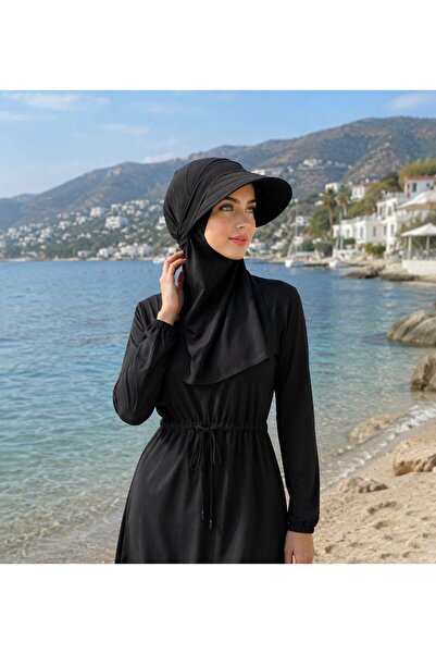 erasra class Ready-Made Scarf with Black Detachable Hat. Sports, Sea, Pool Su...