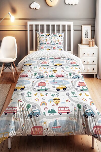 EVPANYA Car Patterned Single Baby Kids Bedding Set