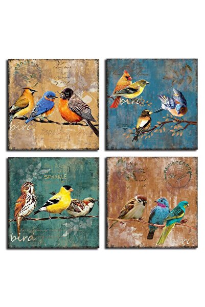 Signtouch Advertising Alayra Bird Canvas Wall Art for Bedroom 14x14 4 Pieces ...