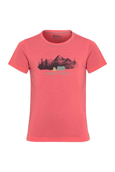 Jack Wolfskin Tricou pentru copii cu grafică de drumeție SS 2025-Coral-176